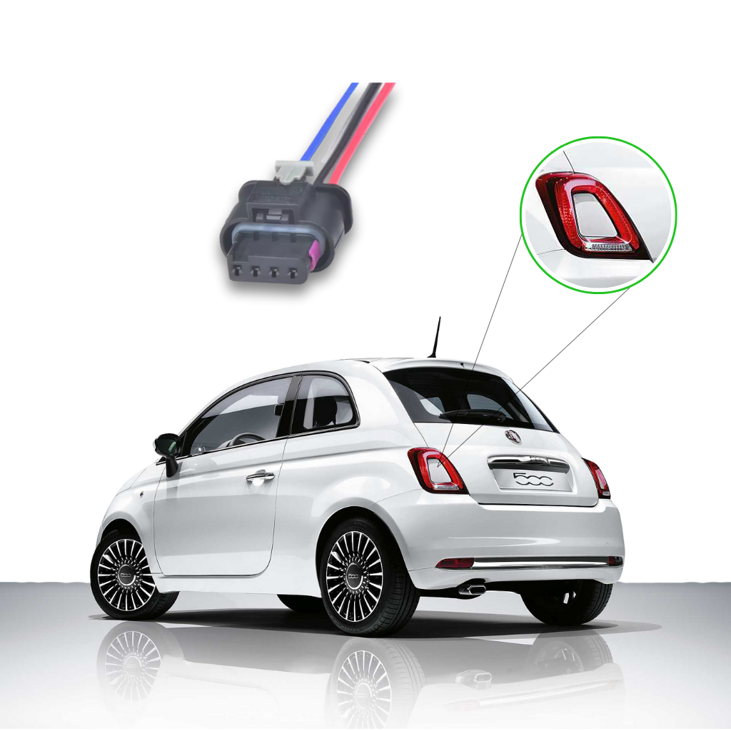 CONNETTORE CABLATO 4 PIN FANALE POSTERIORE LED FIAT 500 312 PANDA 312- PL44077