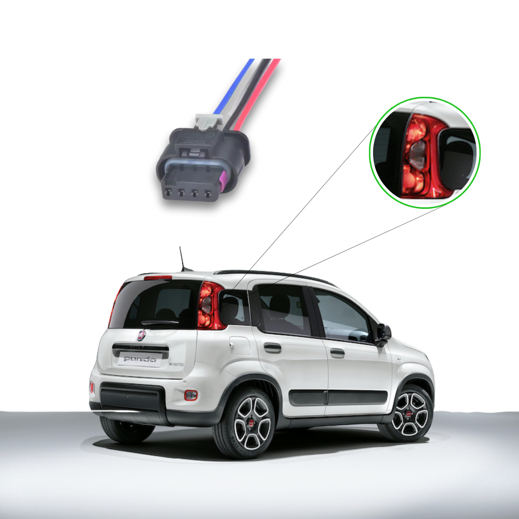 CONNETTORE CABLATO 4 PIN FANALE POSTERIORE LED FIAT 500 312 PANDA 312- PL44077