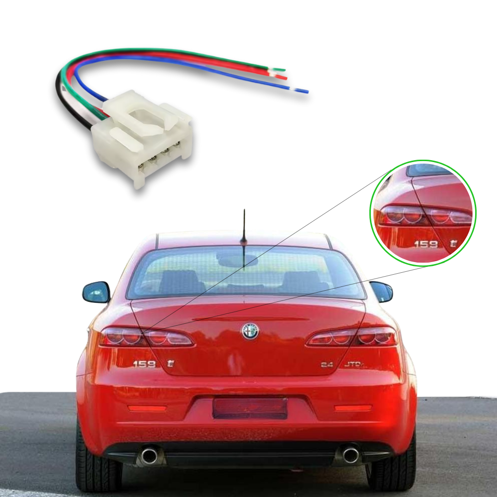 CONNETTORE CABLATO LUCI POSTERIORI 4 PIN BIANCO FIAT ALFA ROMEO - PL44076