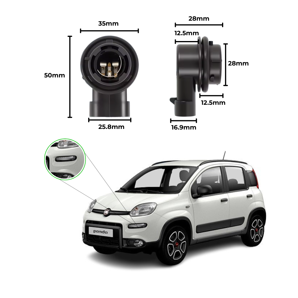 PORTALAMPADA LUCI DIURNE FIAT PANDA 312 P21/5W BAY15D NERO - PL44141