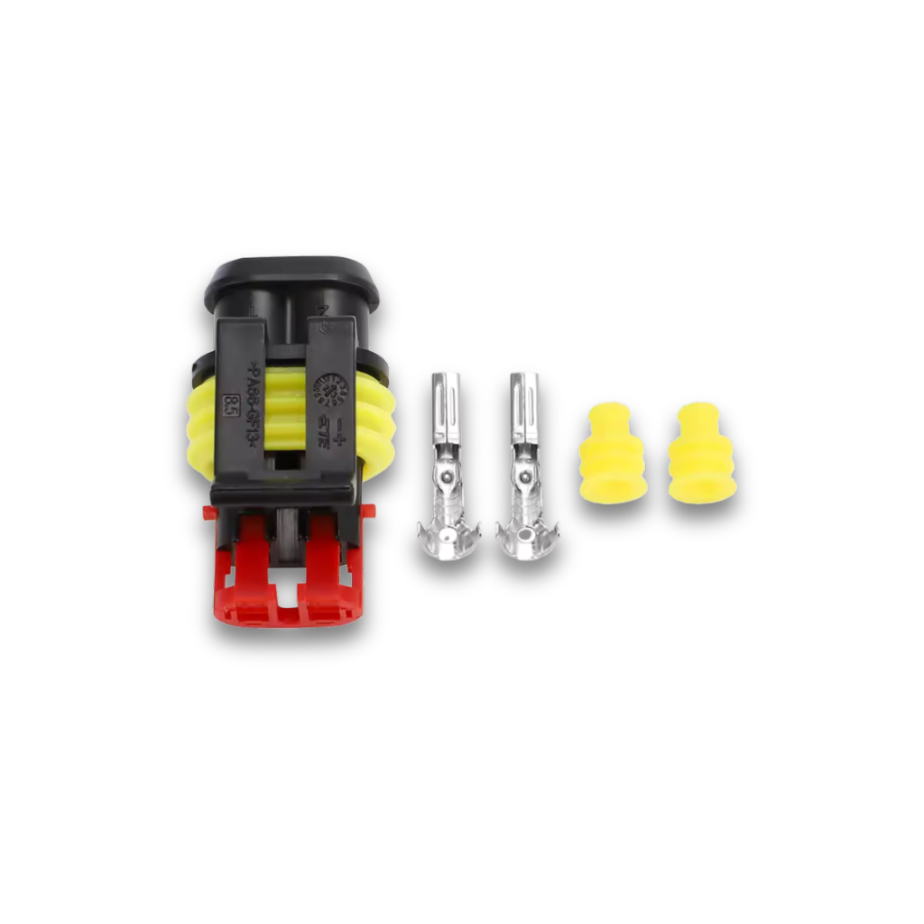 CONNETTORE MASCHIO 2 PIN SUPERSEAL CON FASTON - PL74002