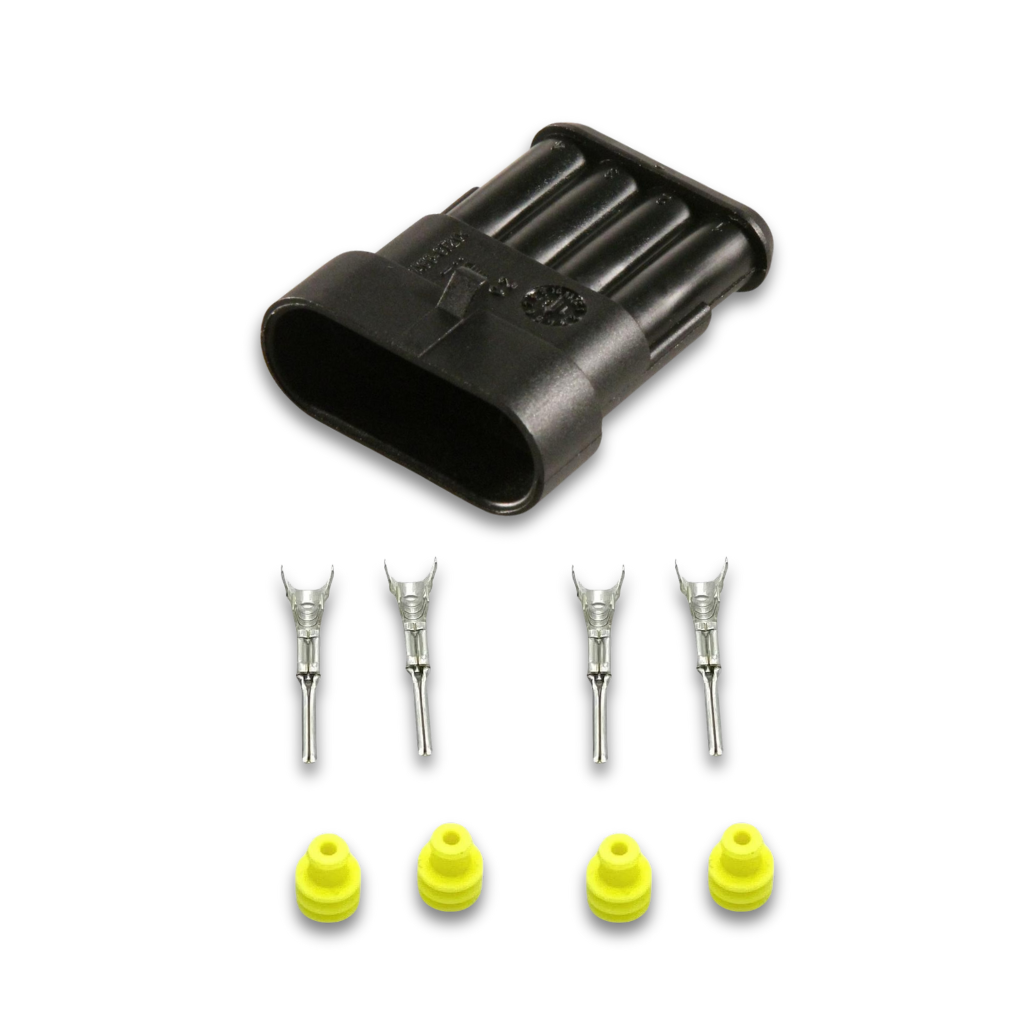 CONNETTORE FEMMINA 4 PIN SUPERSEAL CON FASTON - PL74011