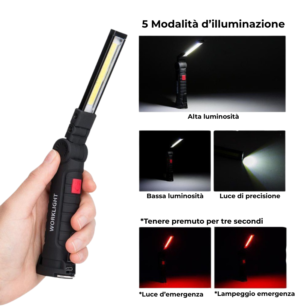 LAMPADA DA LAVORO A LED TASCABILE RICARICABILE - PL-YX22