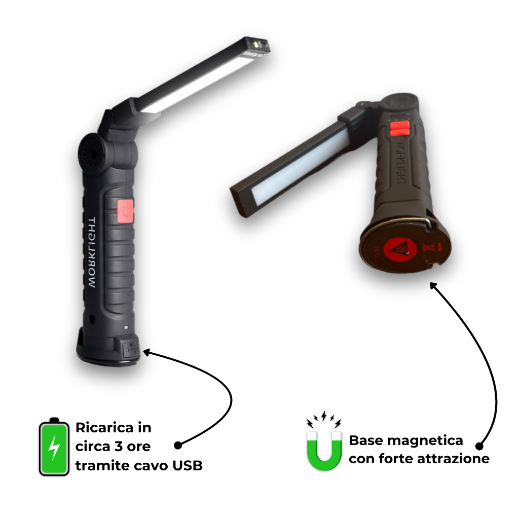 LAMPADA DA LAVORO A LED TASCABILE RICARICABILE - PL-YX22