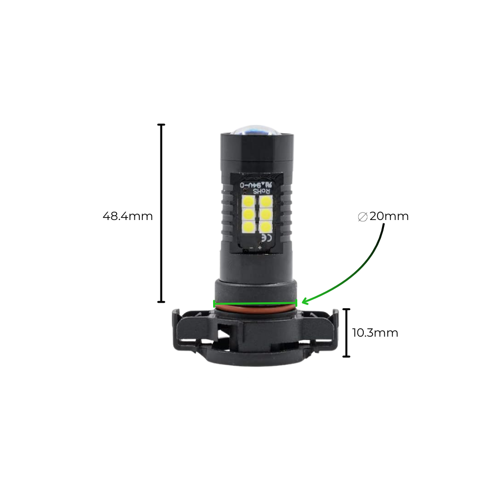 LUCI DI POSIZIONE DIURNE E FENDINEBBIA LED CON LENTE 6000K PSX24W PSX19W - PL-PSX24