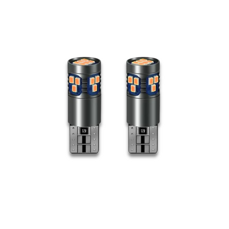 LUCI PER INDICATORI DI DIREZIONE ARANCIO LED T10 WY5W CANBUS - PLT10-19A - Plaser