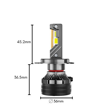 KIT LED H4 4300K CANBUS LENTICOLARE POTENZIATO - PLH4F7-4300K - Plaser