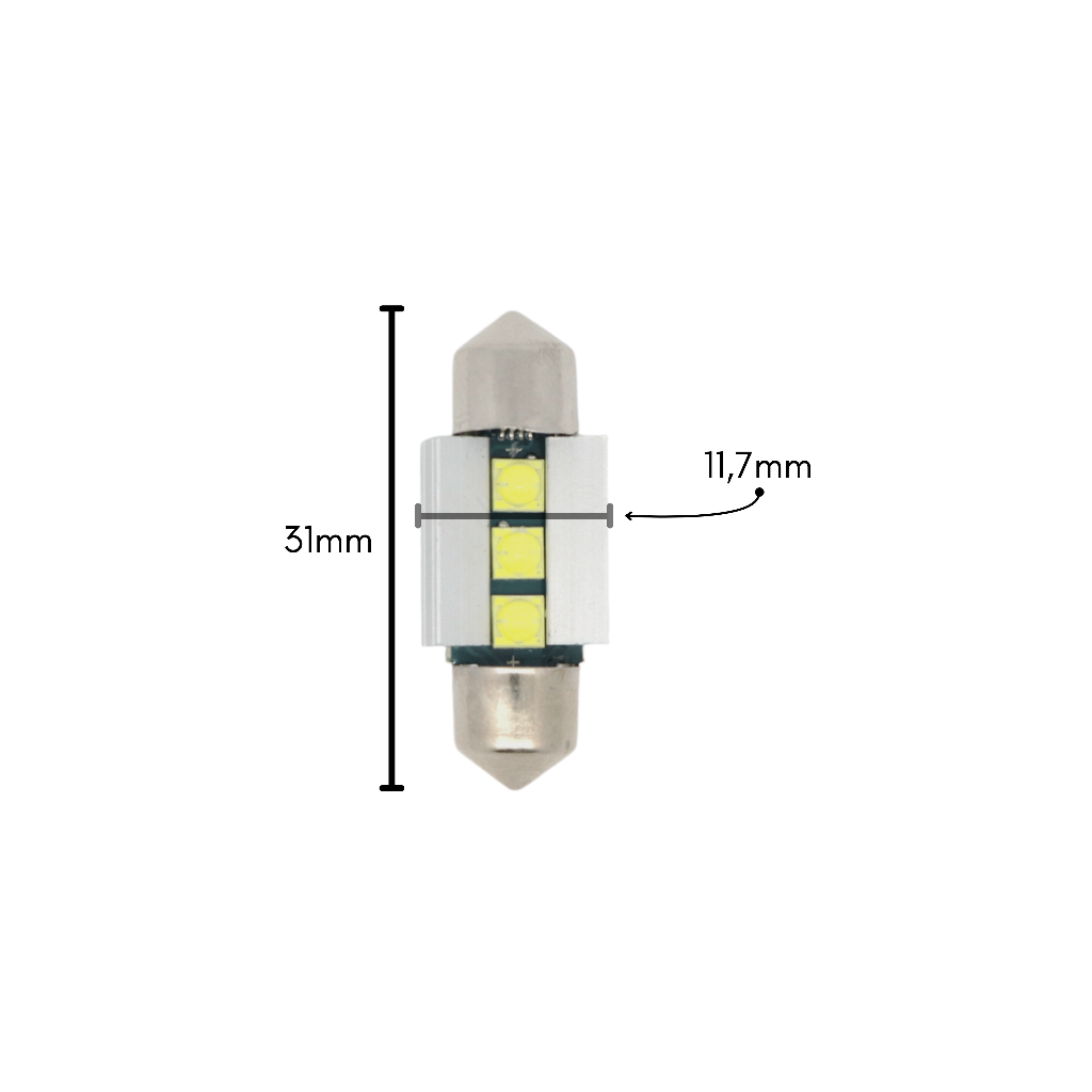 LAMPADE LED SILURO 31mm CANBUS - PLSJ-866X31 - PLASER
