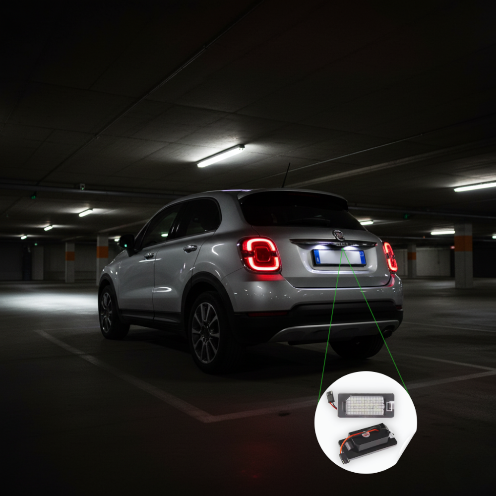 PLACCHETTE LUCI TARGA LED CANBUS FIAT 500X COMPATIBILI OE