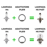 ADATTATORE DA ASIMETTRICO H5 P45T A H4 PER VEICOLI D'EPOCA - PL619