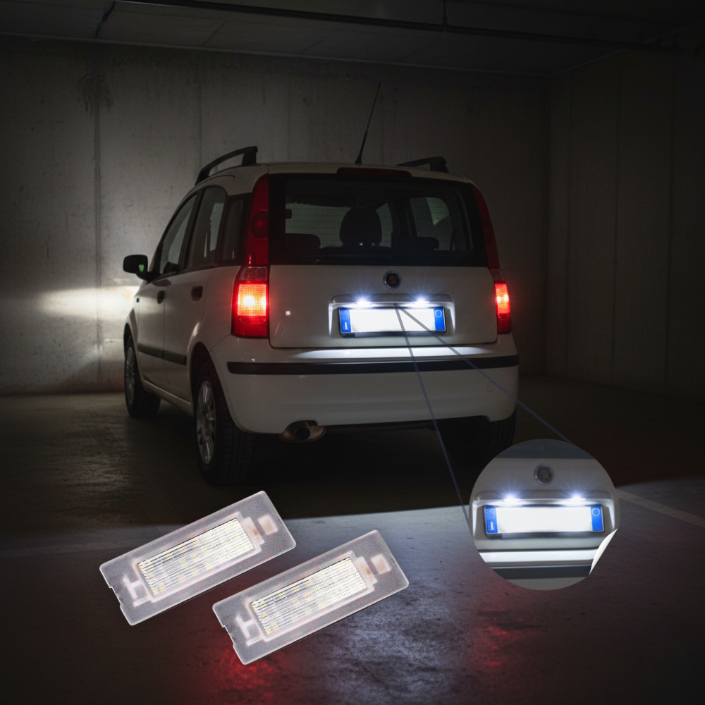 PLAFONIERE LUCI TARGA LED CANBUS FIAT PANDA 169 E 312 COMPATIBILI OE