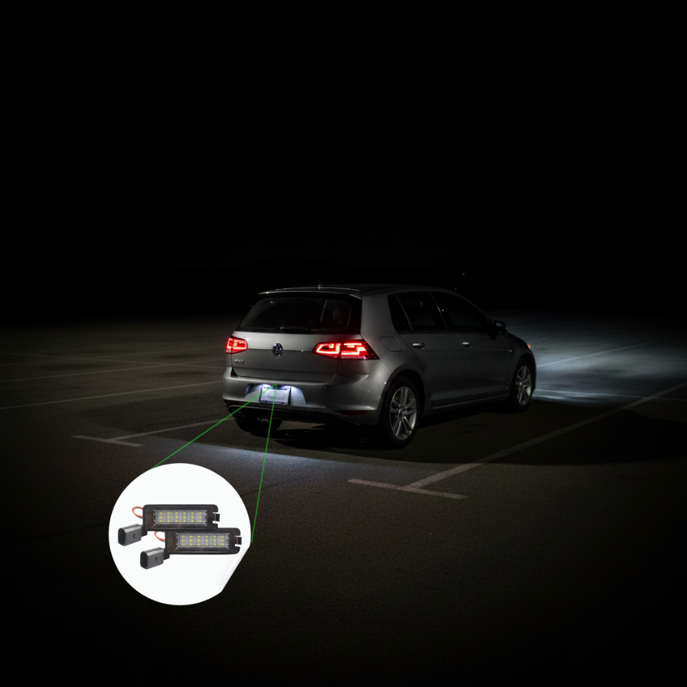 PLACCHETTE LUCI TARGA LED VOLKSWAGEN GOLF 4 5 6 7 COMPATIBILI OE